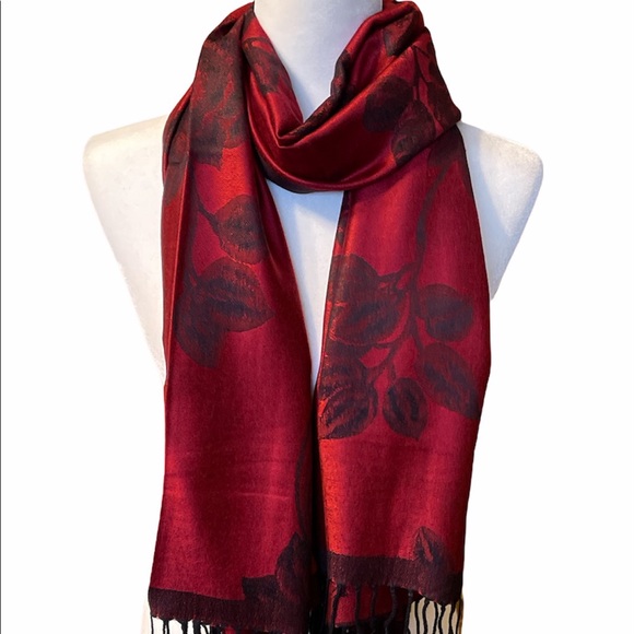 Beautiful Pashmina Silk Scarf/ Shawl NEW - Picture 7 of 8